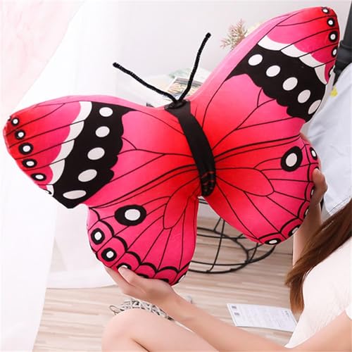 Schön Schmetterling Kissen Realistisch Schmetterling Plüschtier Flauschiges Stofftier Kissen Tier Plüschkissen Spielzeug Geschenk gefüllt für Kinder Erwachsene (Rosa) von Yestree