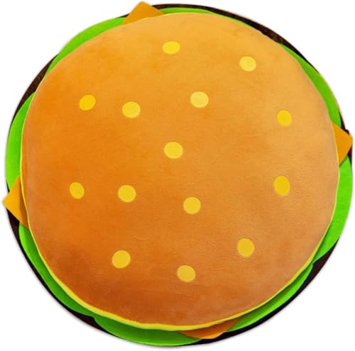 Yestree 40cm Plüschpuppe, Cartoon Simulation Pizza Pommes Frites Design Sofa Kissen Gefüllte Plüschpuppe，Hamburger-Kissen,Pizza-Kissen Heimdekoration (Hamburger) von Yestree