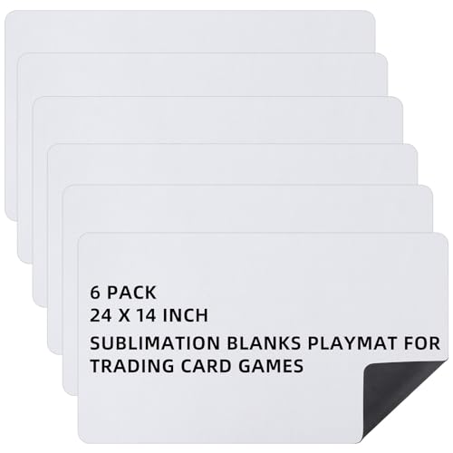 Yexiya 6 Stück Kartenspielmatte Sublimationsrohlinge Spielmatte für TCG MTG 61 x 35,6 cm Kartenspielmatte, glatte Gummi-Brettspielmatte für Karten, Gameplay, Brettspiele, Sammelkarte (weiß) von Yexiya