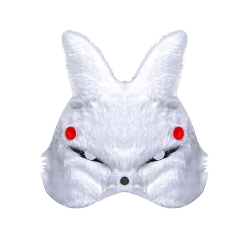 Yfenglhiry Japanische pelzige Füchse halbes Gesicht Tier Cosplay Kostüm für Maskerade Halloween Party handbemalt halbes Gesicht von Yfenglhiry