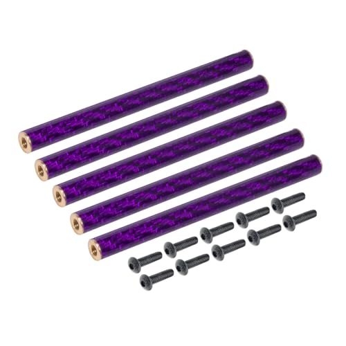 YhfAbd 5 STÜCKE Farbige Carbonfaser-Hosenträger 67/70/75/78 mm M3-Unterlegscheiben for 1/10 RC Crawler Comp Builds SCX10 PRO TGH LCG Chassis DIY Ersatzteile(Purple 75mm) von YhfAbd