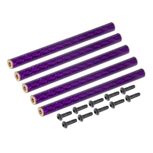 YhfAbd 5 STÜCKE Farbige Carbonfaser-Hosenträger 67/70/75/78 mm M3-Unterlegscheiben for 1/10 RC Crawler Comp Builds SCX10 PRO TGH LCG Chassis DIY Ersatzteile(Purple 78mm) von YhfAbd