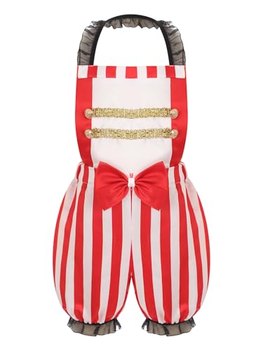 Yhong Zirkus Kostüm Baby Strampler Jumpsuit Weihnachten Pailletten Overall Body Kleinkind Jungen Mädchen Zirkusdirektor Kostüm Karneval Cosplay Kostüm Rot 92-98 von Yhong