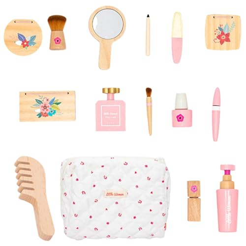 Holz-Make-up-Set für Kinder-Beauty-Kit-Spielzeug mit Accessoires und Tasche, Fiction-Spiel für Friseur und Make-up, lustig und sicher, ideal für die Entwicklung von Kreativität und Fantasie Holz-Make-up-Set für Kinder-Beauty-Kit-Spielzeug mit Accessoires und Tasche, Fiction-Spiel für Friseur und Make-up, lustig und sicher, ideal für die Entwicklung von Kreativität und Fantasie von Yhsioaklo