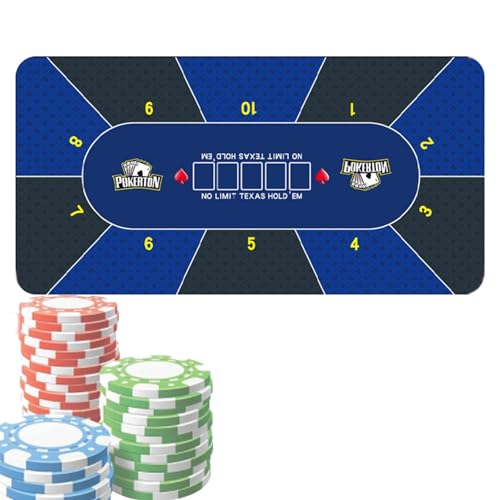 Pokermatte – 120 x 60 cm Poker-Tischplatten-Layout | rutschfeste Unterseite aus Gummi | große Spieltischmatte | Poker-Tischmatte für stabilen Halt auf glatten Oberflächen von Yhsioaklo