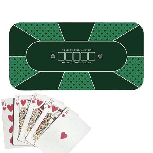 Pokermatte – 120 x 60 cm Poker-Tischplatten-Layout | rutschfeste Unterseite aus Gummi | große Spieltischmatte | Poker-Tischmatte für stabilen Halt auf glatten Oberflächen von Yhsioaklo