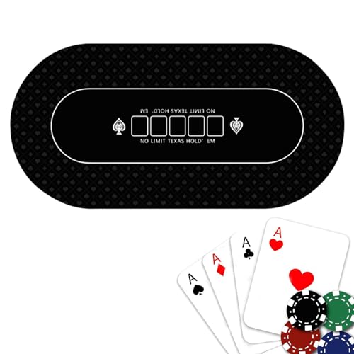 Pokermatte – 120 x 60 cm Poker-Tischplatten-Layout | rutschfeste Unterseite aus Gummi | große Spieltischmatte | Poker-Tischmatte für stabilen Halt auf glatten Oberflächen von Yhsioaklo