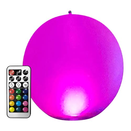 Yhsioaklo 13 -Color Luminous Beach Ball | Gumbo aufblasbare Kugel mit Fernbedienung beleuchtet | Glühende leuchtende Bälle im Dunkeln für Sommerpartys, Schwimmbäder, Strände, Weihnachten von Yhsioaklo