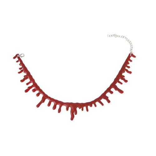 Yhsioaklo Blut tropfende Halskette | Halloween Halskette, Vampir Schmuck - Halloween tropfende Blut Halskette | Halloween Vampir Kostüm Zubehör für Frauen Mädchen von Yhsioaklo