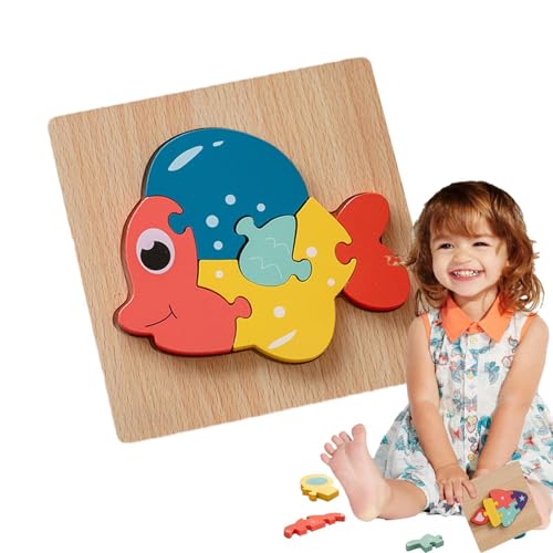 Yhsioaklo Holzpuzzles für Kleinkinder,Puzzles für Kleinkinder,3D-Tierpuzzles aus Holz für Kinder - -Spielzeug für Mädchen und im Alter von 1 bis 3 Jahren, Puzzle-Lernen, pädagogische Weihnachts- und von Yhsioaklo