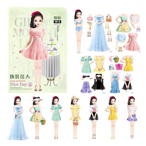 Yhsioaklo Magnetspiel Dress Up - Magnet Prinzessin Outfit und Zubehör - Magnetspiel Papierpuppen Spielset für Mädchen auf Reisen, Zuhause, Kindergarten, Schule von Yhsioaklo