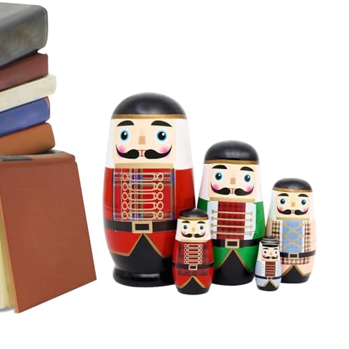 Yhsioaklo Matroschkas für Kinder, aus Holz, Nussknacker, Modell Holz, Dekoration für Salon, Tisch, Feiertage, Schlafzimmer, Kinder, Eingang Yhsioaklo Matroschkas für Kinder, aus Holz, Nussknacker, Modell Holz, Dekoration für Salon, Tisch, Feiertage, Schlafzimmer, Kinder, Eingang von Yhsioaklo