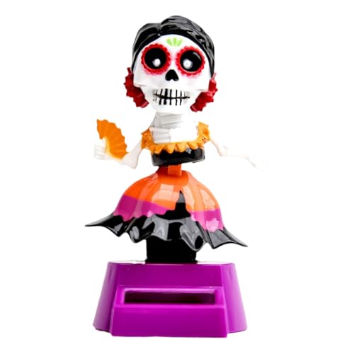 Yhsioaklo Totenkopf für Auto – Wackelkopf-Ornamente, solarbetriebene Totenkopf-Puppe, automatische exquisite Desktop-Dekofiguren für Erwachsene, Familienliebhaber, Kollegen Yhsioaklo Totenkopf für Auto – Wackelkopf-Ornamente, solarbetriebene Totenkopf-Puppe, automatische exquisite Desktop-Dekofiguren für Erwachsene, Familienliebhaber, Kollegen von Yhsioaklo