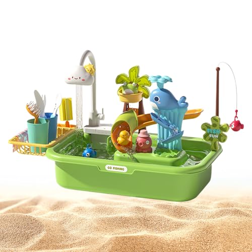 Yhsioaklo Wassertisch - Sand Und Wasser Spieltisch - Interaktives Lernspielzeug Mit Pumpe Für Draußen Fördern Hand-Auge-Koordination Yhsioaklo Wassertisch - Sand Und Wasser Spieltisch - Interaktives Lernspielzeug Mit Pumpe Für Draußen Fördern Hand-Auge-Koordination von Yhsioaklo