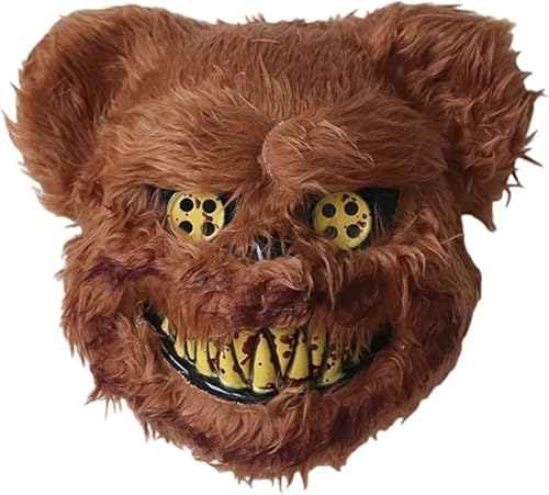 Yi'antai Halloween Maske Horror Bärenmaske, Grusel Maske für Erwachsene Kinder, Horror Bär Kaninchen Maske, Gruselige Teddybär Maske, Furry Blutiger Bär Maske Schreckensmaske von Yi'antai