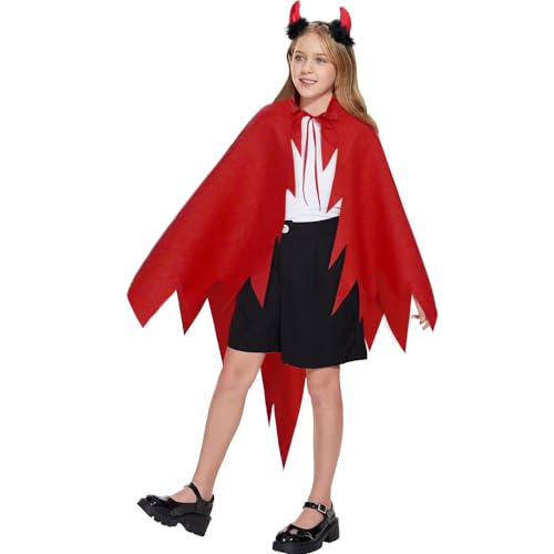 Yi'antai Halloween Teufel Kostüm, Frauen Teufel Kostüm, Teufel Kostüm Damen, Devil Costume mit Teufelshörner, Teufel Kostüm Damen für Halloween Kostüm Theme Party (Rot) von Yi'antai