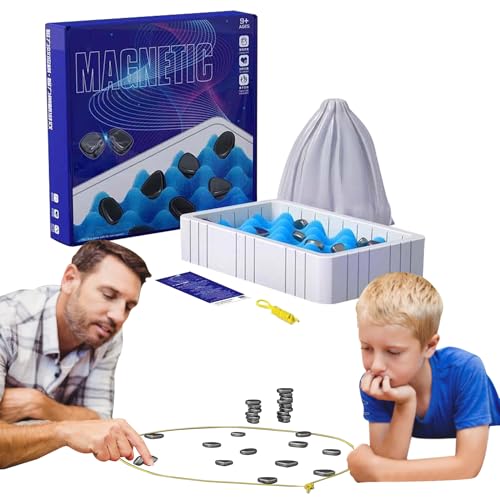 Magnetisches Schachspiel, Tisch Magnet Schach, Schachspiel Kampfschach, Reisen Schach Magnetspiele, Magnetsteine Schach, Puzzle Checkers Spiel, Party-Schachspiel für Erwachsene von YiJiuBa