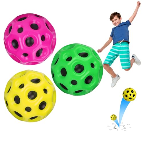 YiJiuBa 3 STK Mond Ball,7cm Hohe Springender Gummiball Sprünge Jumpball Mondball,Space Ball, Bounce Ball, Mondball,Bouncing Ball Springball für Kinder von YiJiuBa