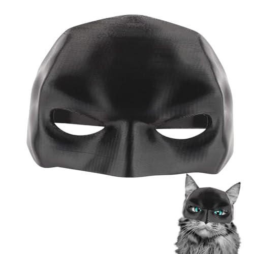 YiJiuBa Batman Maske,12cm Batman Maske für Katzen,Lustige schwarze 3D Haustierkostüm Fledermausmaske für Halloween oder alltäglichen Spaß von YiJiuBa