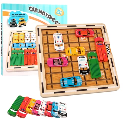 Rush Hour Spiel,YIJIUBA Auto Spielzeug Stauspiel mit 120 Levels,Denken Logik Puzzle Spiele ab 3 4 5 6 7 8 Jahren,Logik Brettspiele Familienspiel Reisespiel für Jungen Mädchen von YiJiuBa