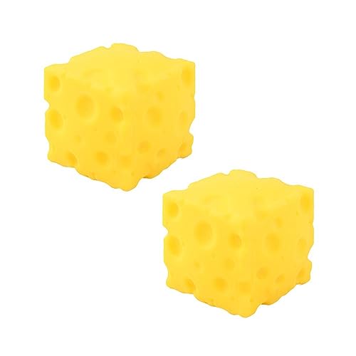 2 Stück Unzerbrechliches Entlüftungsspielzeug Rebounding Sensory Maltose Squeeze Cheese Shape Sensory Cheese Dreamy Photo Props Mochi Toy Bulk von YiNLuax