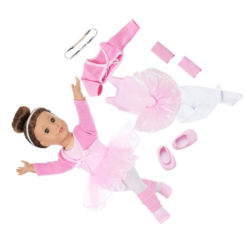 YiNLuax 18 Zoll Mädchenpuppen Ballett Tutu Kleid Dehnbares Elastisches Übungs Outfit Mit Atmungsaktivem Rock Und Schuhen Für Tanztraining Girl Ballet Übung Doll Kleidung YiNLuax 18 Zoll Mädchenpuppen Ballett Tutu Kleid Dehnbares Elastisches Übungs Outfit Mit Atmungsaktivem Rock Und Schuhen Für Tanztraining Girl Ballet Übung Doll Kleidung von YiNLuax