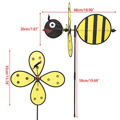 YiNLuax Große Biene Windmühle Whirligig Spinner Hof Garten Kinder Kinderspielzeug von YiNLuax