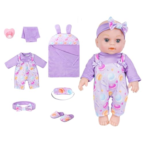 YiNLuax Realistische Vinyls Girl Babypuppen 12 Zoll Mit Bowknot Overalls Für Kinder Spielen Realistische Babys EIN von YiNLuax