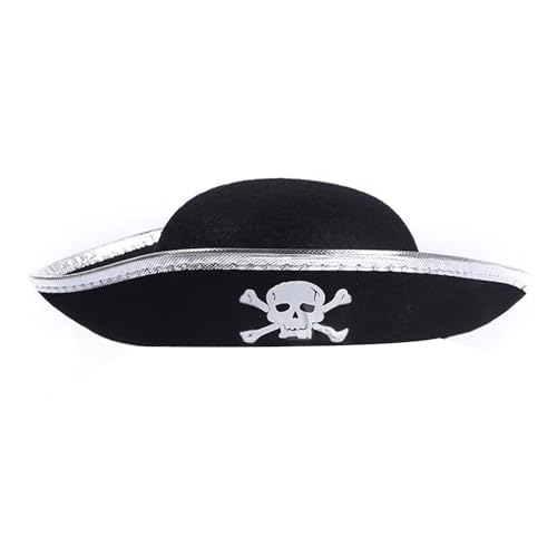 YiQinzcxg Captain Hat Für Rollenspiel Party Masquerade Kostüm Pirate Hat Bühnenbühne Tricorne Hat Adult Cosplay Kostüm von YiQinzcxg