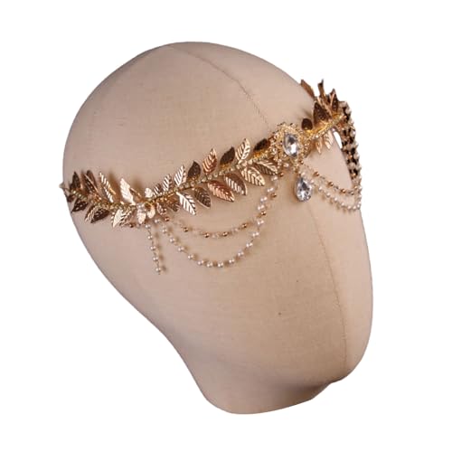 YiQinzcxg Halloween Kopfschmuck Blatt Stirnbänder Braut Kristall Blumen Haarschmuck Für Kostümpartys Modischer Look von YiQinzcxg