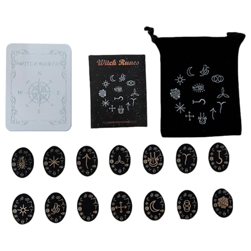 YiQinzcxg Holzschnitt Orakel ODivinations Witchcrafts Holz Mit Tragebox Für Reisesteine Set von YiQinzcxg