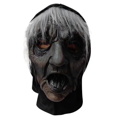 YiQinzcxg Lustige Halloween Maske Neuheit Voller Kopf Hexenmaske Für Halloween Maskerade Karneval Cosplay Party von YiQinzcxg