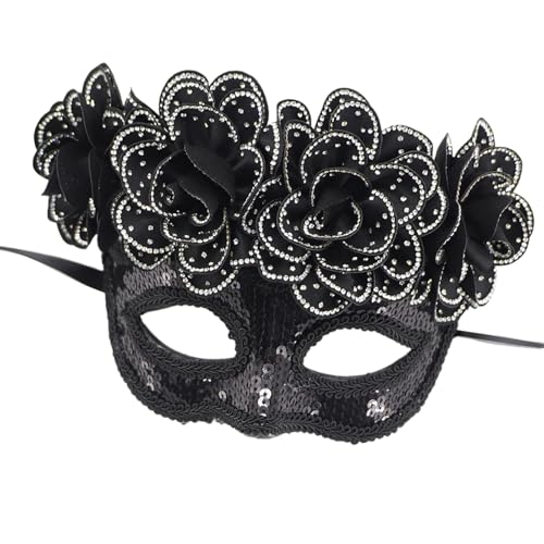 YiQinzcxg Pailletten Dekoration Maskerade Maske Halbe Gesichtsmaske Halloween Party Maske Maskerade Brillen Für Frauen Cosplay Party von YiQinzcxg