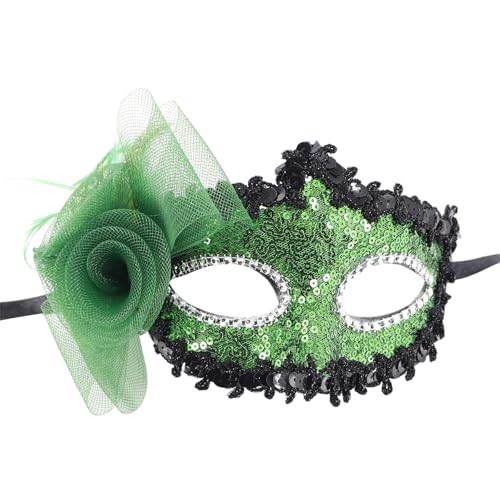 YiQinzcxg Pailletten Dekoration Masquerade Maske Halbgesicht Maske Halloween Party Maske Gefiederte Maskerade Brillen Für Frauen Cosplay von YiQinzcxg