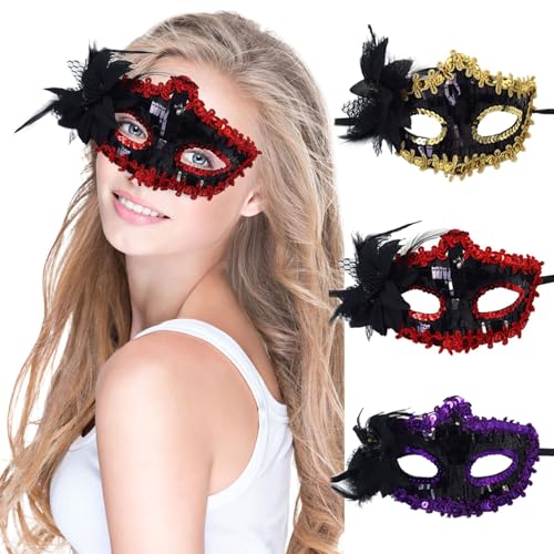 YiQinzcxg Venezianer Maske Augenmaske Halbe Gesichtsmaske Augenmaske Für Maskerade Proms Halloween Party Cosplay Fotoshooting Geschenk von YiQinzcxg