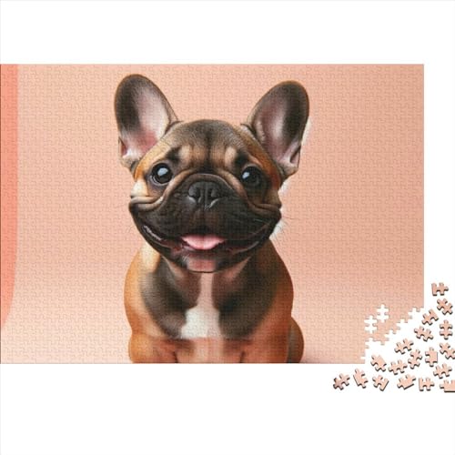 Bulldog 1000 Teile Puzzle Für Kinder Und Erwachsene Ab 14 Jahren Cute Dog Holzpuzzle Familienspaß Lernspiel 1000pcs (75x50cm) von YiWanLiu