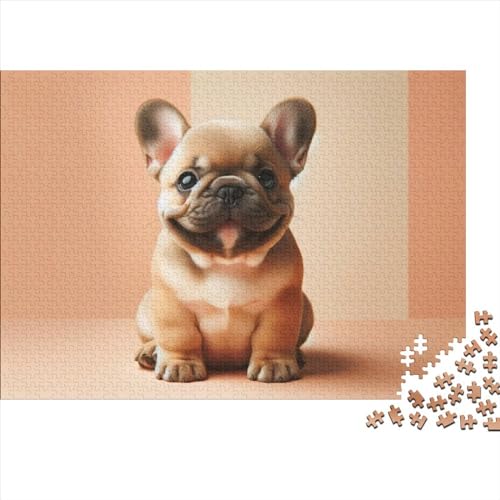 Bulldog 1000 Teile Puzzle Für Kinder Und Erwachsene Ab 14 Jahren Cute Dog Holzpuzzle Herausfordernd Denkspiel 1000pcs (75x50cm) von YiWanLiu