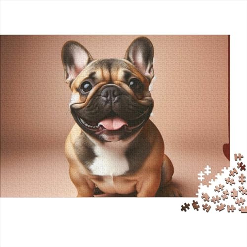 Bulldog 500 Teile Puzzle Für Kinder Und Erwachsene Ab 14 Jahren Cute Dog Holzpuzzle Herausfordernd Denkspielzeug 500pcs (52x38cm) von YiWanLiu