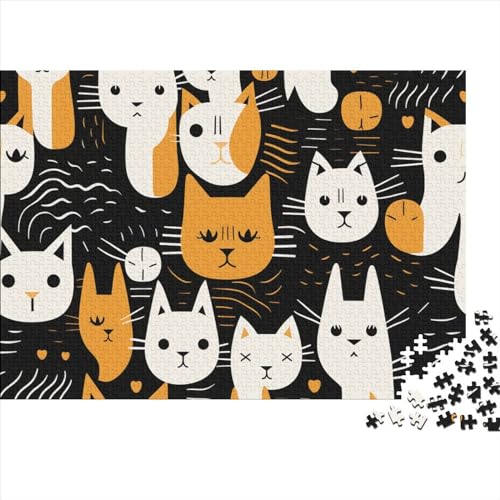 Cartoon Cat 1000 Teile Puzzle Für Kinder Und Erwachsene Ab 14 Jahren Pattern of Cartoon Cat Holzpuzzle Familienspaß Lernspiel 1000pcs (75x50cm) von YiWanLiu