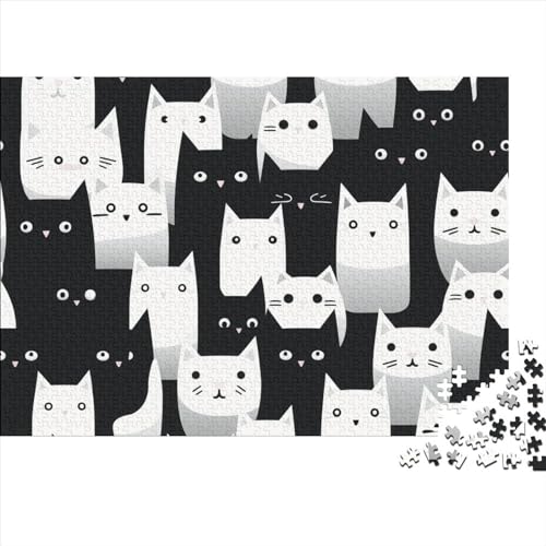 Cartoon Cat 500 Teile Puzzle Für Kinder Und Erwachsene Ab 14 Jahren Pattern of Cartoon Cat Holzpuzzle Familienspaß Denkspiel 500pcs (52x38cm) von YiWanLiu