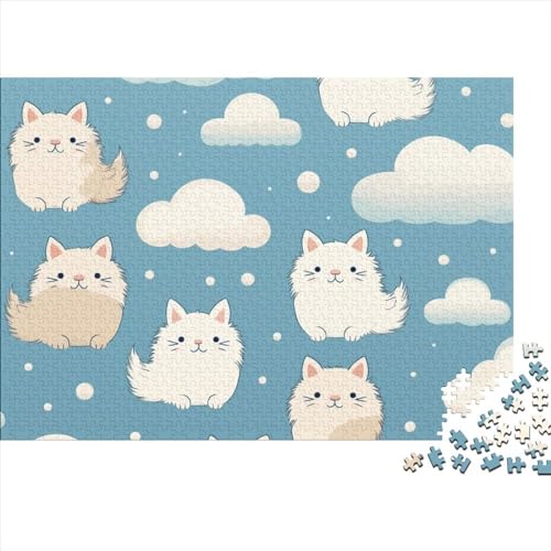 Cartoon Cat 500 Teile Puzzle Für Kinder Und Erwachsene Ab 14 Jahren Pattern of Cartoon Cat Holzpuzzle Herausfordernd Denkspiel 500pcs (52x38cm) von YiWanLiu