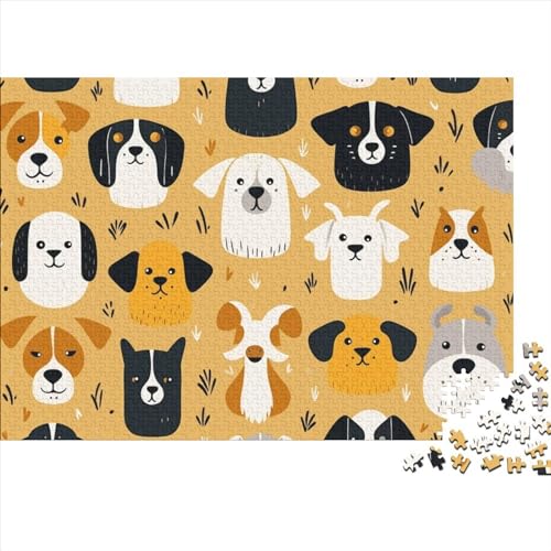 Cartoon Dog 1000 Teile Puzzle Für Kinder Und Erwachsene Ab 14 Jahren Pattern of Cartoon Dog Holzpuzzle Familienspaß Denkspiel 1000pcs (75x50cm) von YiWanLiu