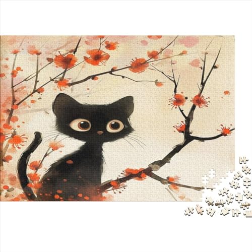 Cat 1000 Teile Puzzle Für Erwachsene Geeignet Holzpuzzle Familienspaß Lernspielzeug 1000pcs (75x50cm) von YiWanLiu