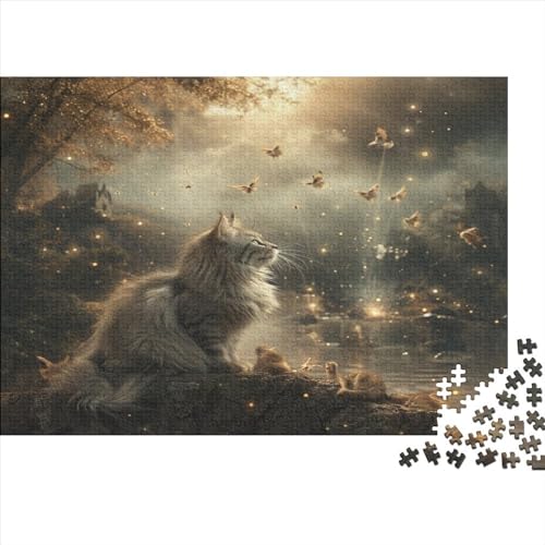 Cat 1000 Teile Puzzle Für Kinder Und Erwachsene Ab 14 Jahren Black Cat Holzpuzzle Herausfordernd Denkspiel 1000pcs (75x50cm) von YiWanLiu