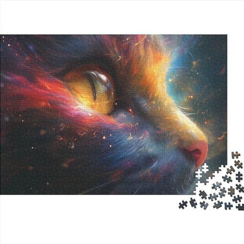 Cat 1000 Teile Puzzle Für Kinder Und Erwachsene Ab 14 Jahren Black Cat Holzpuzzle Herausfordernd Denkspiel 1000pcs (75x50cm) von YiWanLiu