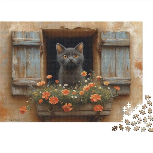 Cat 1000 Teile Puzzle Für Kinder Und Erwachsene Ab 14 Jahren Holzpuzzle Herausfordernd Denkspielzeug 1000pcs (75x50cm) von YiWanLiu