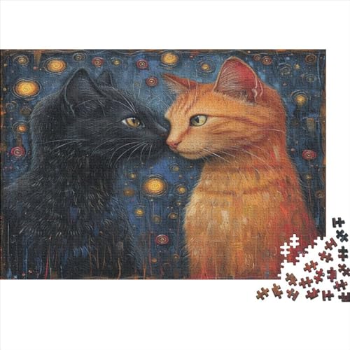 Cat 300 Teile Puzzle Für Kinder Und Erwachsene Ab 14 Jahren Black Cat Holzpuzzle Familienspaß Denkspielzeug 300pcs (40x28cm) von YiWanLiu