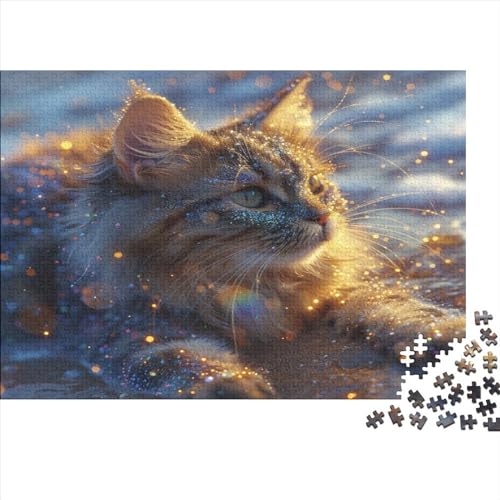 Cat 500 Teile Puzzle Für Kinder Und Erwachsene Ab 14 Jahren Black Cat Holzpuzzle Herausfordernd Denkspielzeug 500pcs (52x38cm) von YiWanLiu