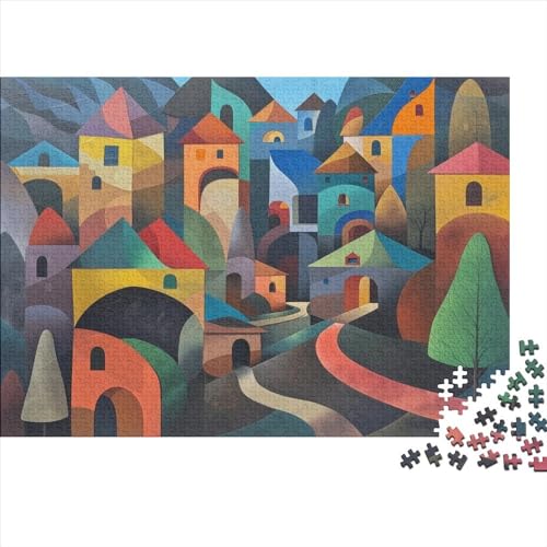 Colorful Buildings 1000 Teile Puzzle Für Erwachsene Colorful Town Holzpuzzle 1000pcs (75x50cm) von YiWanLiu