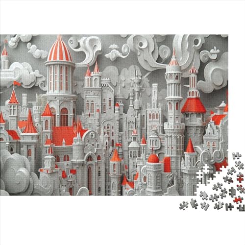 Colorful Buildings 1000-teiliges Puzzle Für Erwachsene Colorful Town Holzpuzzle 1000pcs (75x50cm) von YiWanLiu